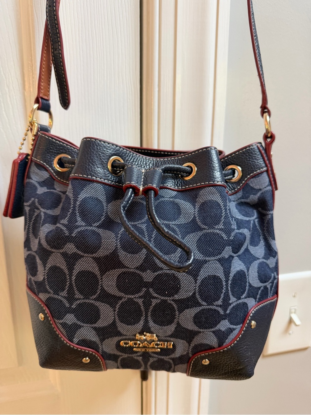 Coach Mickie Mini Signature Drawstring Crossbody/Shoulder Bag